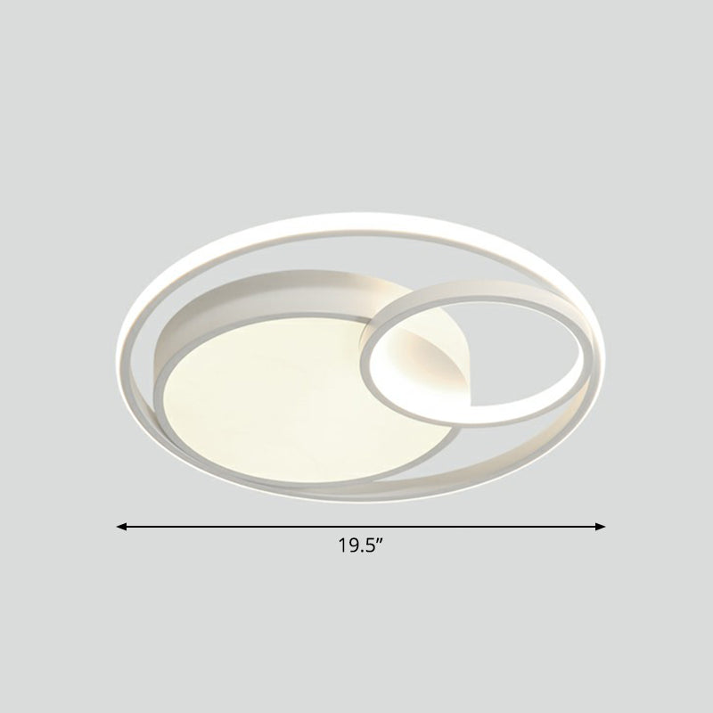 Circular Bedroom LED Ceiling Light Metallic Simplicity Flush Mount Fixture with Acrylic Diffuser White Large Third Gear Clearhalo 'Ceiling Lights' 'Close To Ceiling Lights' 'Close to ceiling' 'Flush mount' Lighting' 2361909