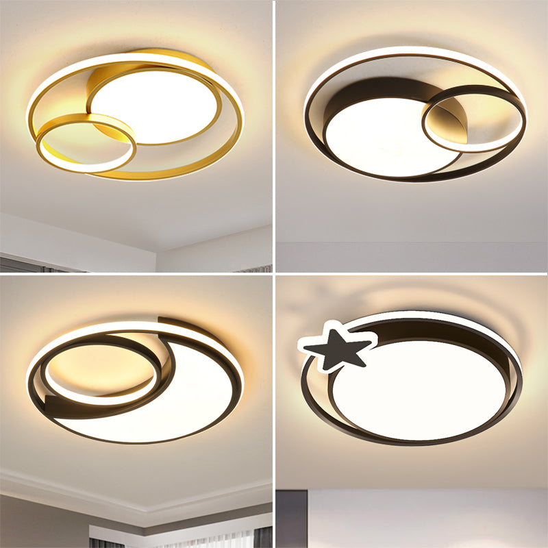 Circular Bedroom LED Ceiling Light Metallic Simplicity Flush Mount Fixture with Acrylic Diffuser Clearhalo 'Ceiling Lights' 'Close To Ceiling Lights' 'Close to ceiling' 'Flush mount' Lighting' 2361910