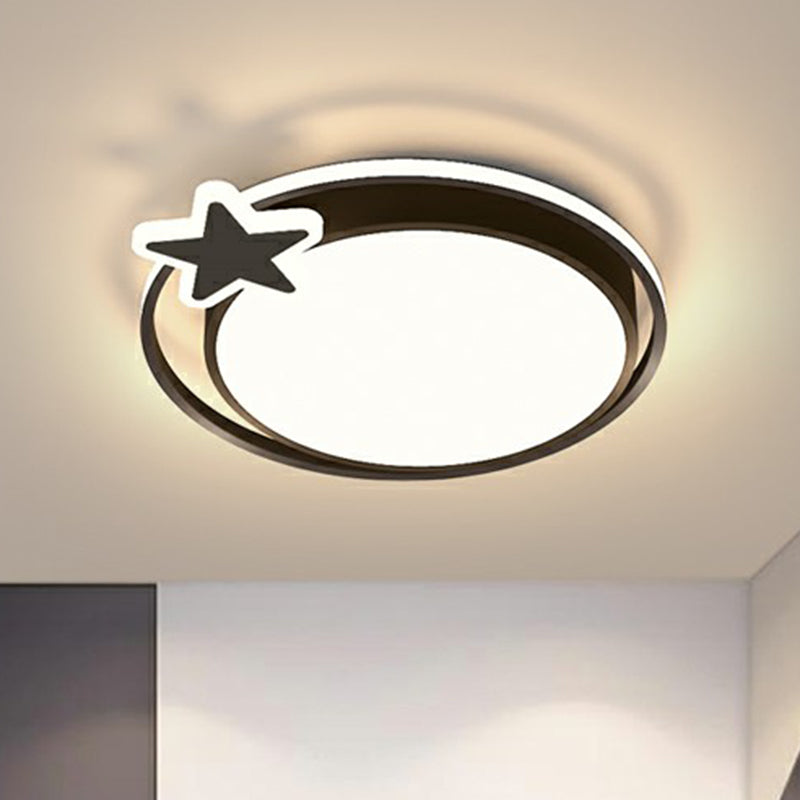Circular Bedroom LED Ceiling Light Metallic Simplicity Flush Mount Fixture with Acrylic Diffuser Clearhalo 'Ceiling Lights' 'Close To Ceiling Lights' 'Close to ceiling' 'Flush mount' Lighting' 2361912