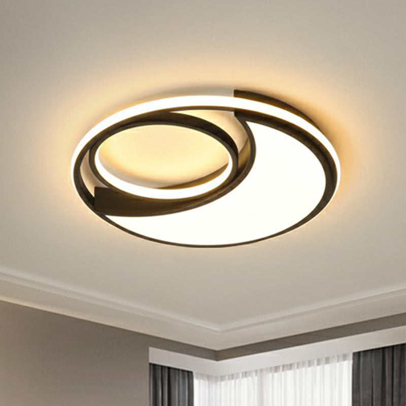 Circular Bedroom LED Ceiling Light Metallic Simplicity Flush Mount Fixture with Acrylic Diffuser Clearhalo 'Ceiling Lights' 'Close To Ceiling Lights' 'Close to ceiling' 'Flush mount' Lighting' 2361914