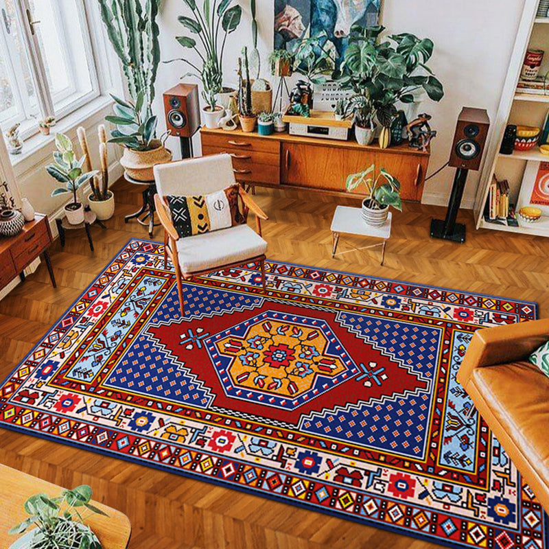 Eclectic Tribal Patterned Rug Multi Colored Polypropylene Indoor Rug Anti-Slip Backing Pet Friendly Area Carpet for Living Room Yellow Clearhalo 'Area Rug' 'Rugs' 'Southwestern' Rug' 2361964