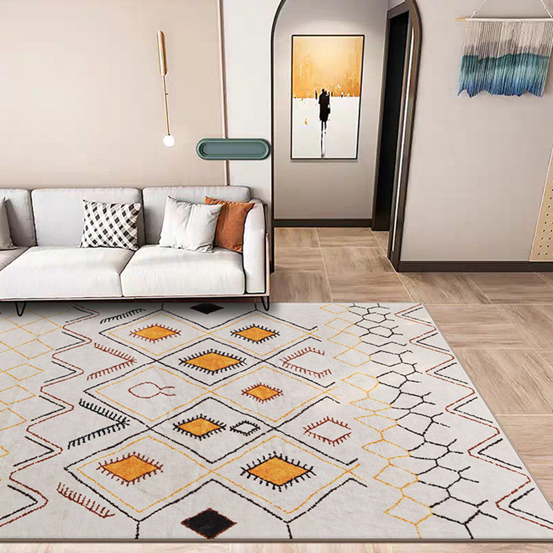 Boho-Chic Living Room Rug Multicolored Abstract Printed Indoor Rug Polypropylene Easy Care Pet Friendly Area Carpet Beige Clearhalo 'Area Rug' 'Bohemian' 'Rugs' Rug' 2361976