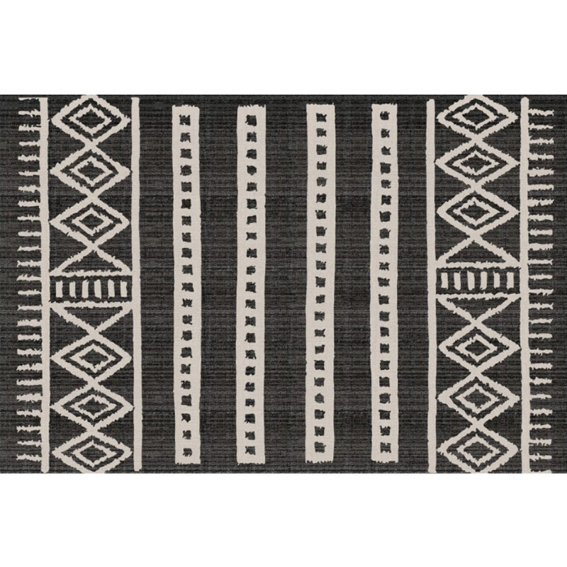 Western Geometric Pattern Rug Multi Colored Polypropylene Indoor Rug Anti-Slip Backing Pet Friendly Area Carpet for Decoration Black Clearhalo 'Area Rug' 'Rugs' 'Southwestern' Rug' 2362015
