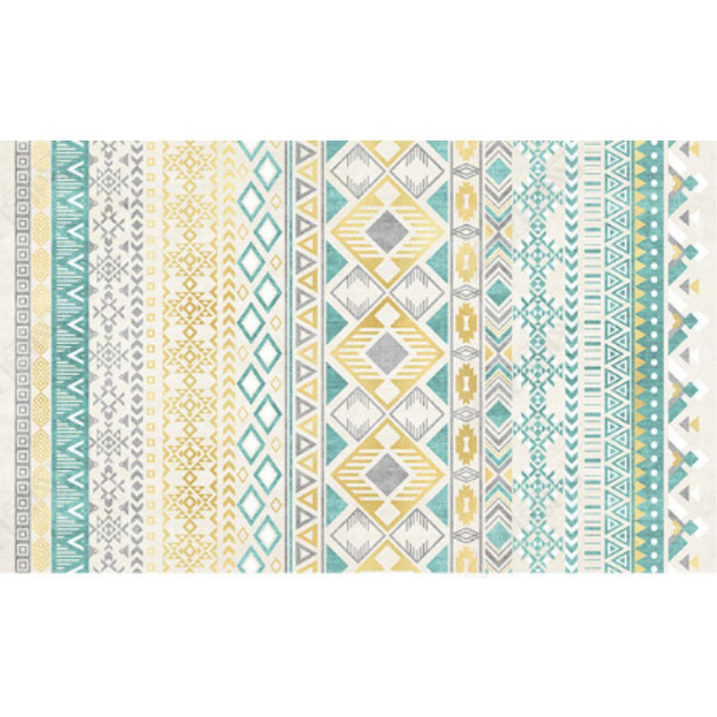 Western Geometric Pattern Rug Multi Colored Polypropylene Indoor Rug Anti-Slip Backing Pet Friendly Area Carpet for Decoration Yellow-Green Clearhalo 'Area Rug' 'Rugs' 'Southwestern' Rug' 2362020
