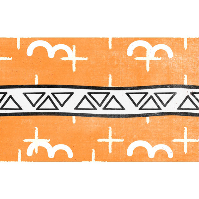 Western Geometric Pattern Rug Multi Colored Polypropylene Indoor Rug Anti-Slip Backing Pet Friendly Area Carpet for Decoration Yellow-Red Clearhalo 'Area Rug' 'Rugs' 'Southwestern' Rug' 2362028