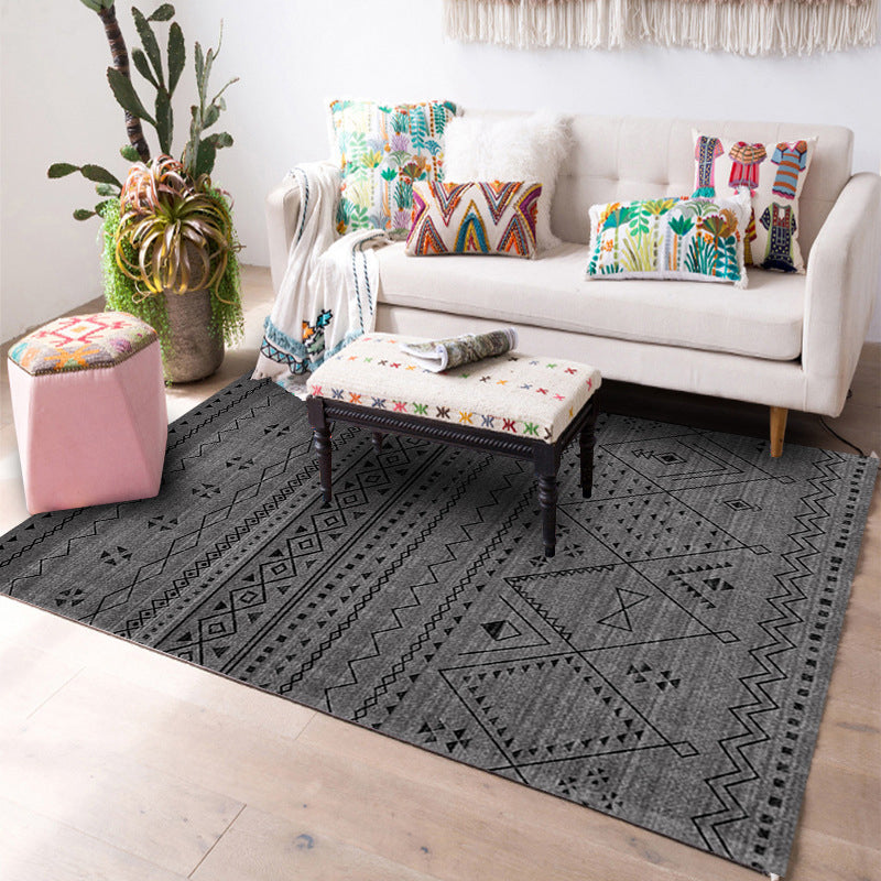 Designer Living Room Rug Multi Colored Geometric Pattern Indoor