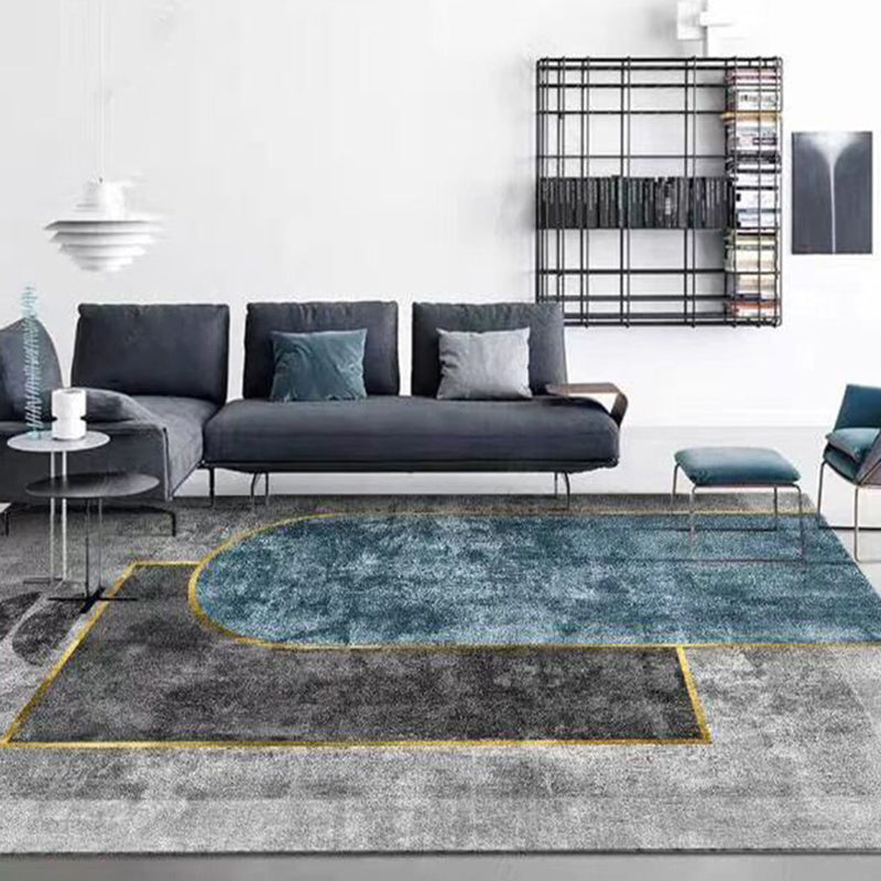 Modern Geometric Print Rug Multi-Color Synthetics Indoor Rug Non-Slip Backing Washable Easy Care Area Rug for Parlor Dark Blue-Gray Clearhalo 'Area Rug' 'Modern' 'Rugs' Rug' 2362037