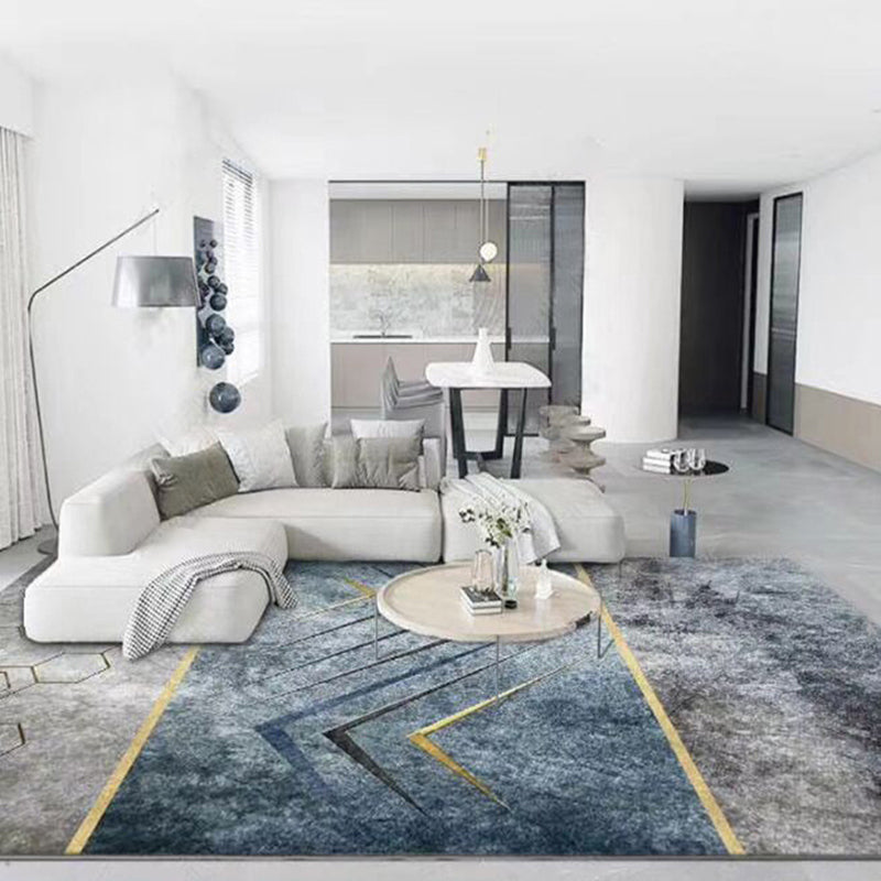 Modern Geometric Print Rug Multi-Color Synthetics Indoor Rug Non-Slip Backing Washable Easy Care Area Rug for Parlor Gray-Blue Clearhalo 'Area Rug' 'Modern' 'Rugs' Rug' 2362039