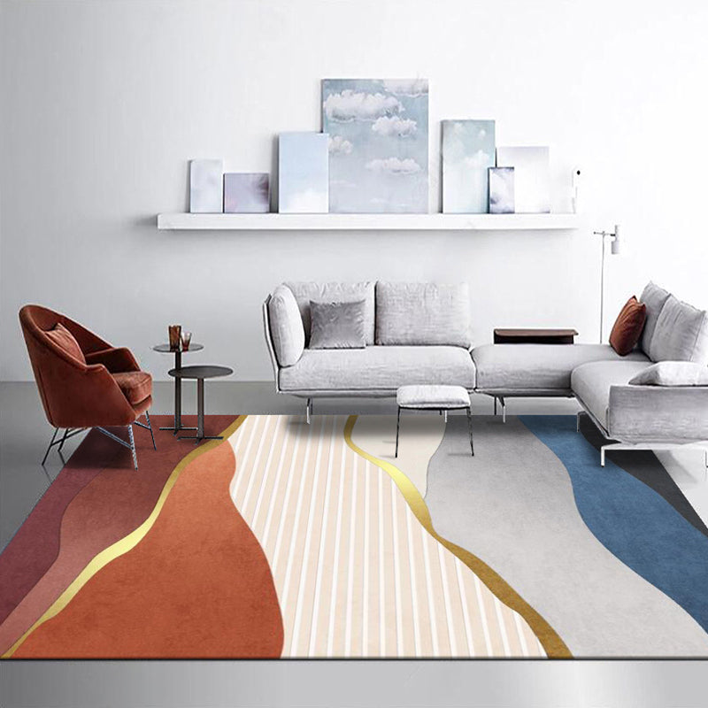 Modern Geometric Print Rug Multi-Color Synthetics Indoor Rug Non-Slip Backing Washable Easy Care Area Rug for Parlor Brown Clearhalo 'Area Rug' 'Modern' 'Rugs' Rug' 2362040