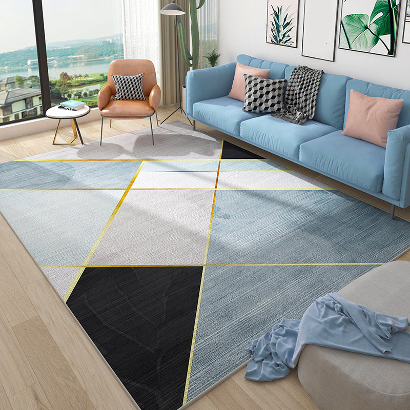 Simplicity Geometric Print Rug Multi-Color Polypropylene Area Rug Anti-Slip Machine Washable Indoor Rug for Parlor Light Blue Clearhalo 'Area Rug' 'Modern' 'Rugs' Rug' 2362046