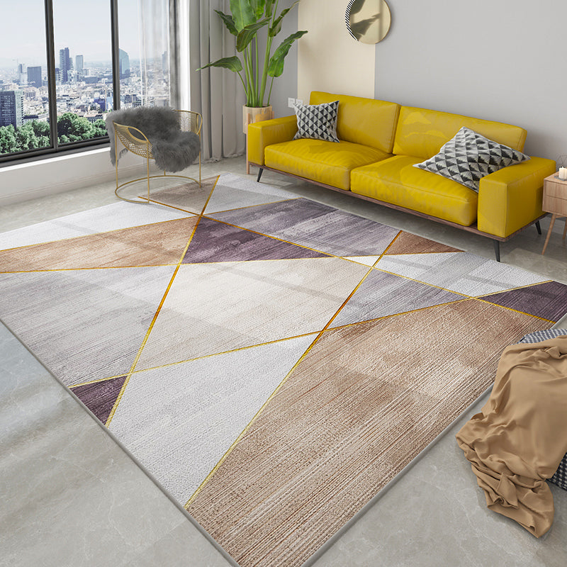 Simplicity Geometric Print Rug Multi-Color Polypropylene Area Rug Anti-Slip Machine Washable Indoor Rug for Parlor Camel Clearhalo 'Area Rug' 'Modern' 'Rugs' Rug' 2362055