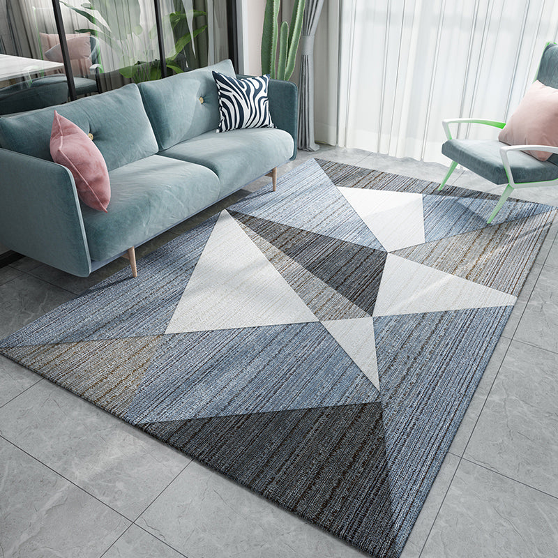 Simplicity Geometric Print Rug Multi-Color Polypropylene Area Rug Anti-Slip Machine Washable Indoor Rug for Parlor Gray Blue Clearhalo 'Area Rug' 'Modern' 'Rugs' Rug' 2362056