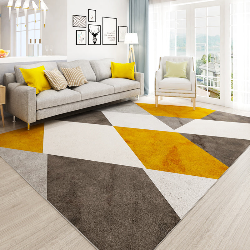 Simplicity Geometric Print Rug Multi-Color Polypropylene Area Rug Anti-Slip Machine Washable Indoor Rug for Parlor Yellow-Brown Clearhalo 'Area Rug' 'Modern' 'Rugs' Rug' 2362057