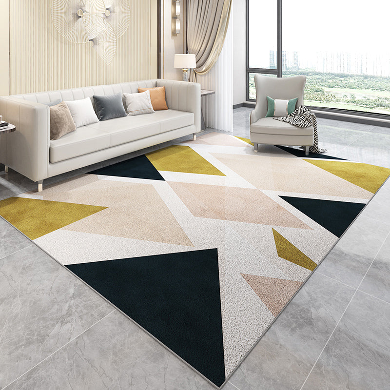 Simplicity Geometric Print Rug Multi-Color Polypropylene Area Rug Anti-Slip Machine Washable Indoor Rug for Parlor Nude Pink Clearhalo 'Area Rug' 'Modern' 'Rugs' Rug' 2362060