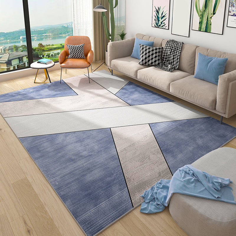 Simplicity Geometric Print Rug Multi-Color Polypropylene Area Rug Anti-Slip Machine Washable Indoor Rug for Parlor Purplish Blue Clearhalo 'Area Rug' 'Modern' 'Rugs' Rug' 2362062