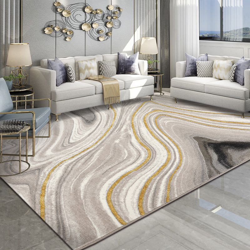 Minimalist Geometric Print Rug Multi Colored Polypropylene Area Carpet Non-Slip Backing Stain-Resistant Area Rug for Room Khaki Clearhalo 'Area Rug' 'Modern' 'Rugs' Rug' 2362087