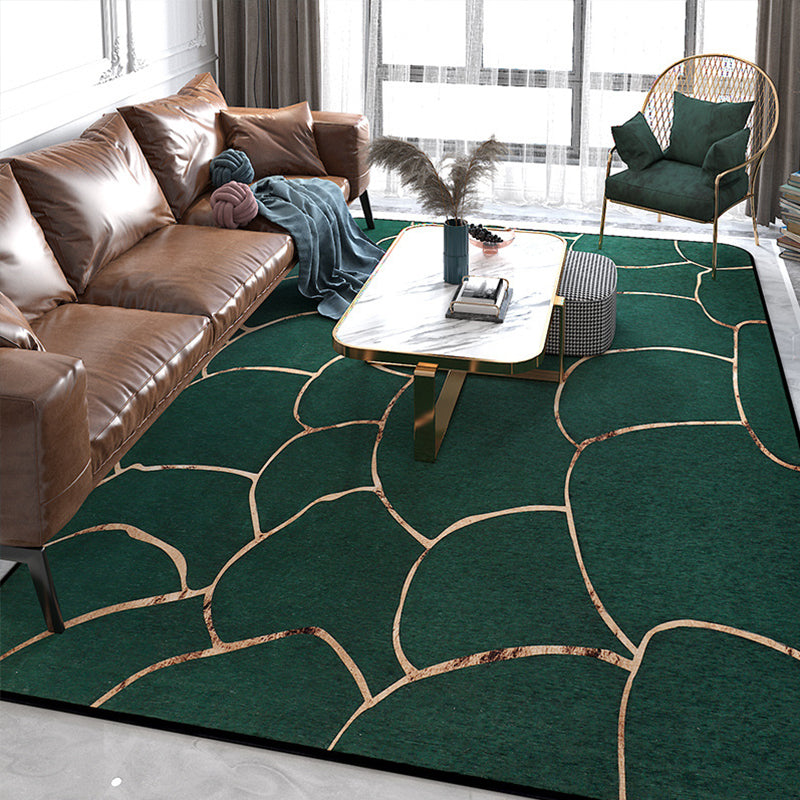 Designer Living Room Rug Multi Color Abstract Print Rug Polypropylene Non-Slip Backing Machine Washable Area Carpet Turquoise Clearhalo 'Area Rug' 'Modern' 'Rugs' Rug' 2362123