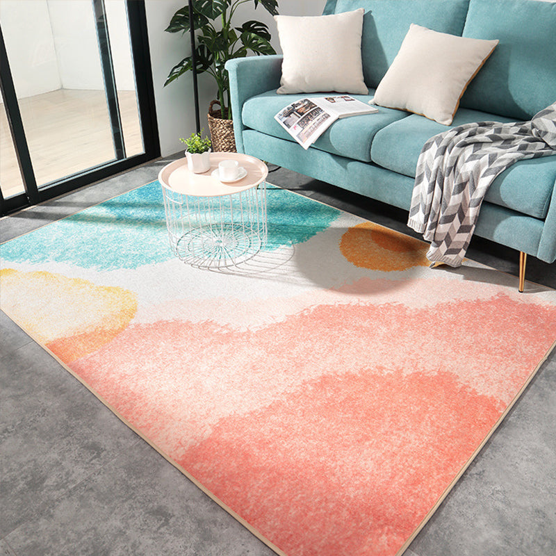 Designer Living Room Rug Multi Color Abstract Print Rug Polypropylene Non-Slip Backing Machine Washable Area Carpet Orange Clearhalo 'Area Rug' 'Modern' 'Rugs' Rug' 2362126