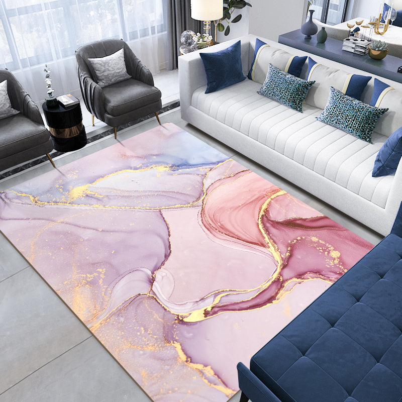 Nordic Abstract Pattern Rug Multi-Color Leather Area Rug Non-Slip Easy Care Pet Friendly Indoor Rug for Decoration Pink Clearhalo 'Area Rug' 'Modern' 'Rugs' Rug' 2362139