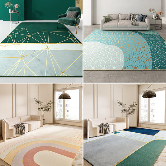 Modern Geometric Pattern Rug Multi Color Super Fiber Indoor Rug Non-Slip Backing Pet Friendly Area Carpet for Living Room Clearhalo 'Area Rug' 'Modern' 'Rugs' Rug' 2362199