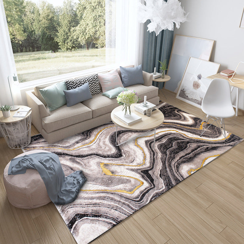 Camel Calming Rug Polypropylene Abstract Pattern Indoor Rug Non-Slip  Backing Pet Friendly Area Carpet for Living Room