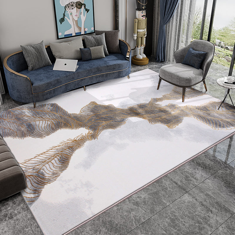 Modern Living Room Rug Multicolored Abstract Printed Area Carpet Polyster Non-Slip Backing Pet Friendly Area Rug Light Brown Clearhalo 'Area Rug' 'Modern' 'Rugs' Rug' 2362246