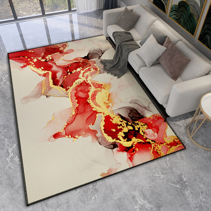 Relaxing Abstract Printed Rug Multicolored Polypropylene Area Carpet Pet Friendly Stain-Resistant Indoor Rug for Parlor Red Clearhalo 'Area Rug' 'Modern' 'Rugs' Rug' 2362257