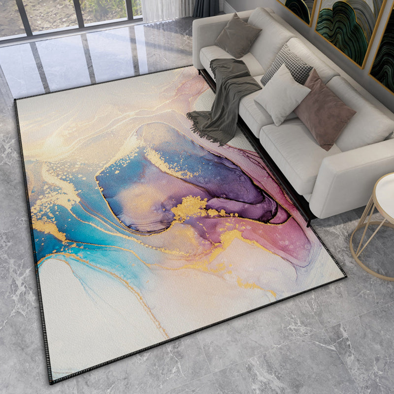 Relaxing Abstract Printed Rug Multicolored Polypropylene Area Carpet Pet Friendly Stain-Resistant Indoor Rug for Parlor Yellow-Blue Clearhalo 'Area Rug' 'Modern' 'Rugs' Rug' 2362262