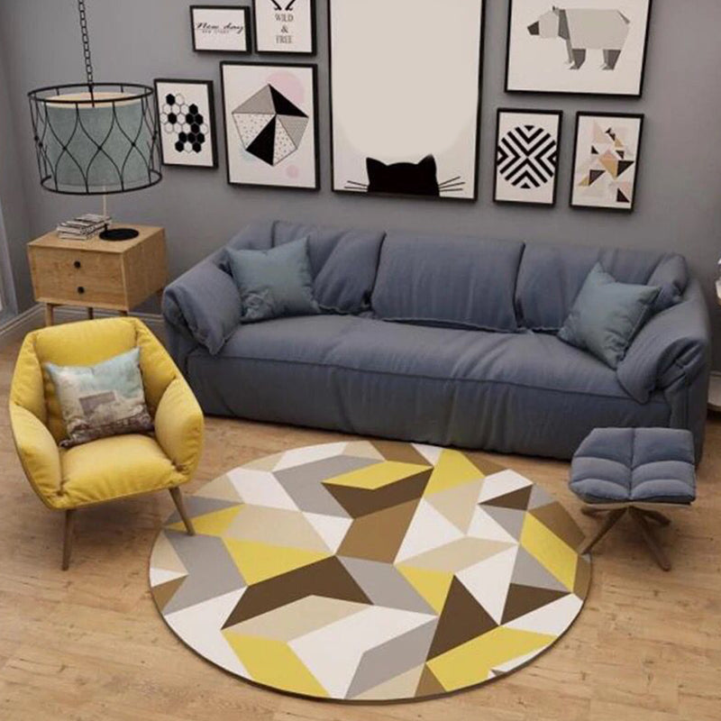 Modern Decoration Rug Multi Color Geometric Print Indoor Rug Non-Slip Backing Pet Friendly Area Carpet Yellow Clearhalo 'Area Rug' 'Modern' 'Rugs' Rug' 2362510
