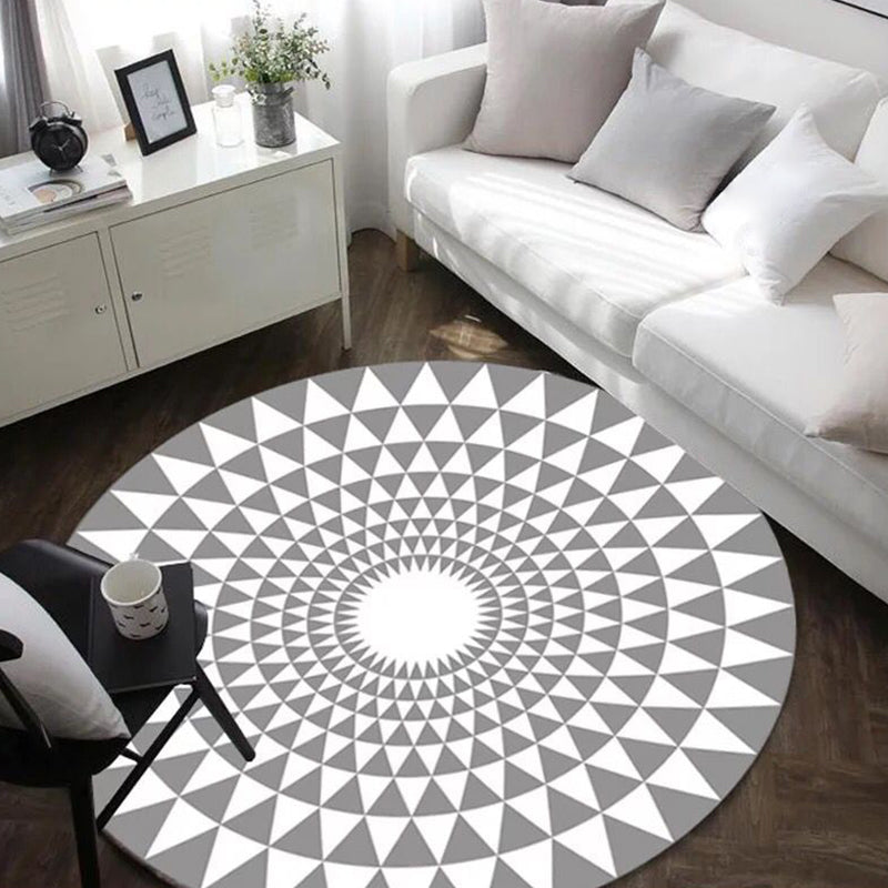 Modern Decoration Rug Multi Color Geometric Print Indoor Rug Non-Slip Backing Pet Friendly Area Carpet Gray-White Clearhalo 'Area Rug' 'Modern' 'Rugs' Rug' 2362514