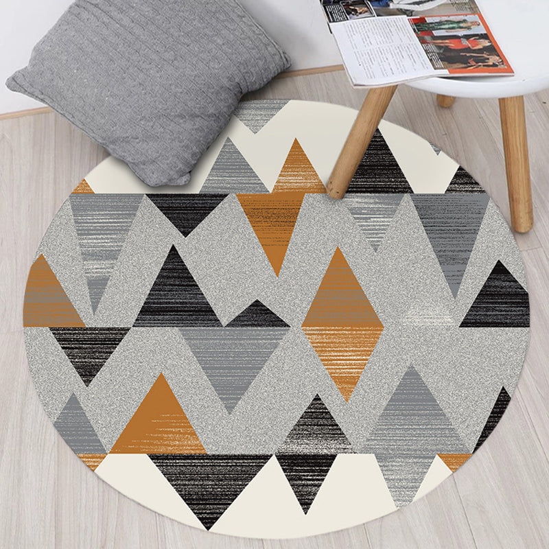 Comfort Decoration Rug Multi Color Geometric Print Area Carpet Polyster Non-Slip Backing Pet Friendly Indoor Rug Grey Clearhalo 'Area Rug' 'Modern' 'Rugs' Rug' 2362523