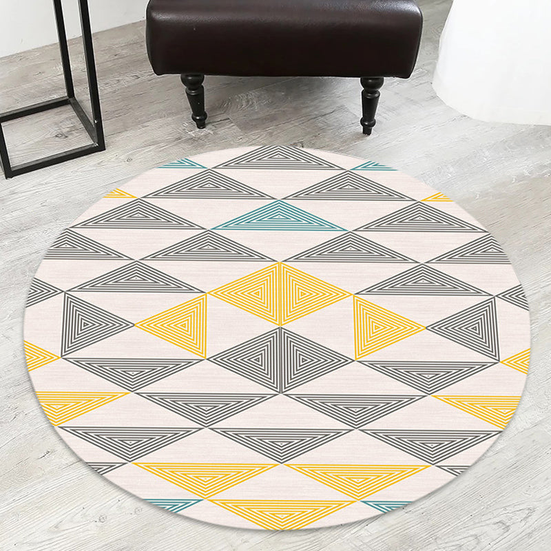 Comfort Decoration Rug Multi Color Geometric Print Area Carpet Polyster Non-Slip Backing Pet Friendly Indoor Rug Gray-Yellow Clearhalo 'Area Rug' 'Modern' 'Rugs' Rug' 2362527