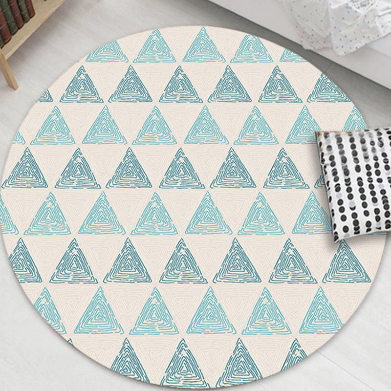 Comfort Decoration Rug Multi Color Geometric Print Area Carpet Polyster Non-Slip Backing Pet Friendly Indoor Rug Aqua Clearhalo 'Area Rug' 'Modern' 'Rugs' Rug' 2362530