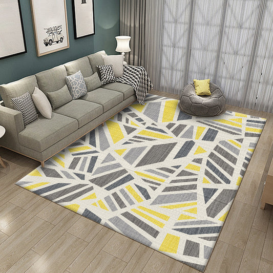 Scandinavian Living Room Rug Multi Color Geometric Print Indoor Rug Synthetics Non-Slip Pet Friendly Area Carpet Gray-Yellow Clearhalo 'Area Rug' 'Modern' 'Rugs' Rug' 2362532