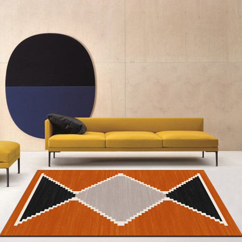 Minimalist Geometric Print Rug Multi Color Polyster Indoor Rug Non-Slip Backing Pet Friendly Easy Care Area Carpet for Parlor Orange Clearhalo 'Area Rug' 'Modern' 'Rugs' Rug' 2362541
