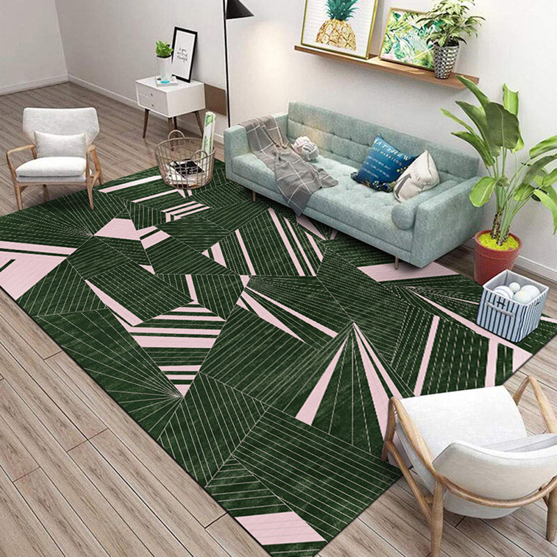 Minimalist Geometric Print Rug Multi Color Polyster Indoor Rug Non-Slip Backing Pet Friendly Easy Care Area Carpet for Parlor Blackish Green Clearhalo 'Area Rug' 'Modern' 'Rugs' Rug' 2362545