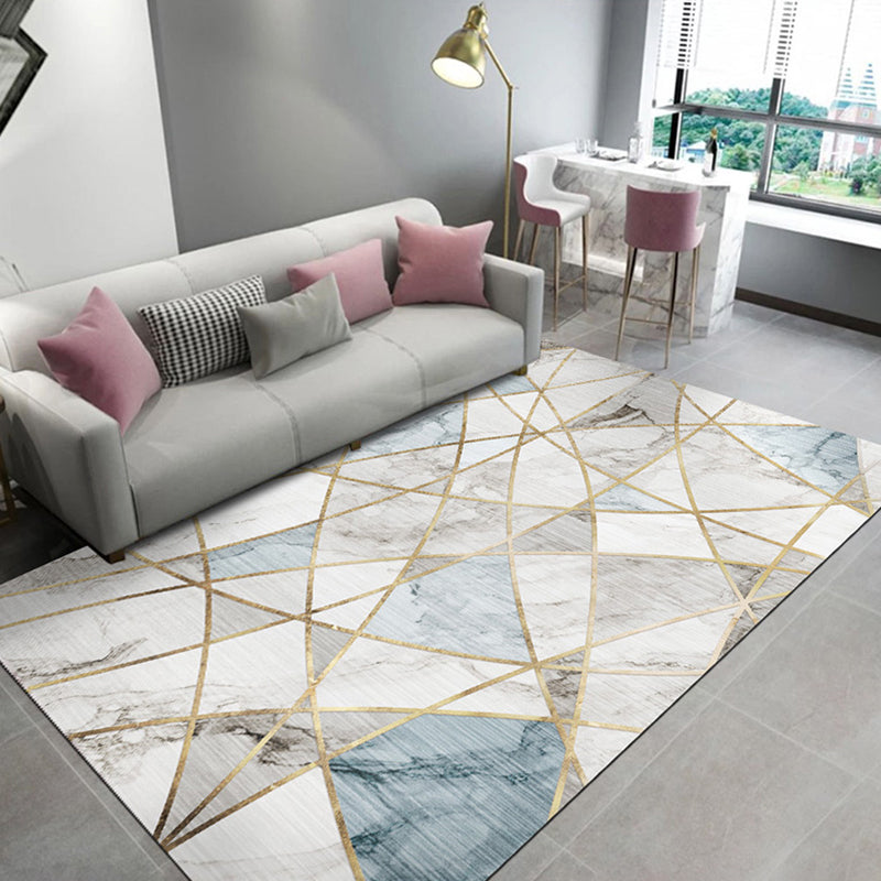 Minimalist Geometric Print Rug Multi Color Polyster Indoor Rug Non-Slip Backing Pet Friendly Easy Care Area Carpet for Parlor Blue Clearhalo 'Area Rug' 'Modern' 'Rugs' Rug' 2362547