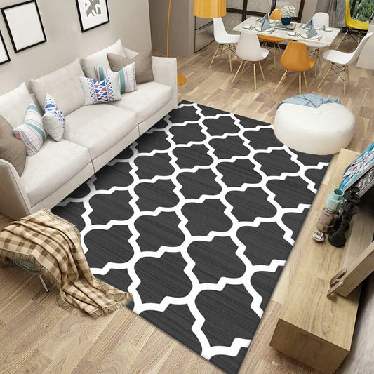 Nordic Geometric Print Rug Multi Color Polypropylene Indoor Rug Non-Slip Backing Stain-Resistant Area Carpet for Living Room Black Clearhalo 'Area Rug' 'Modern' 'Rugs' Rug' 2362563