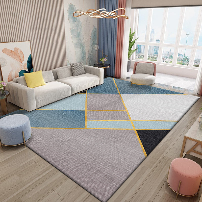 Casual Living Room Rug Multi Color Geometric Print Indoor Rug Polyster Non-Slip Backing Stain-Resistant Area Rug Blue Clearhalo 'Area Rug' 'Modern' 'Rugs' Rug' 2362579