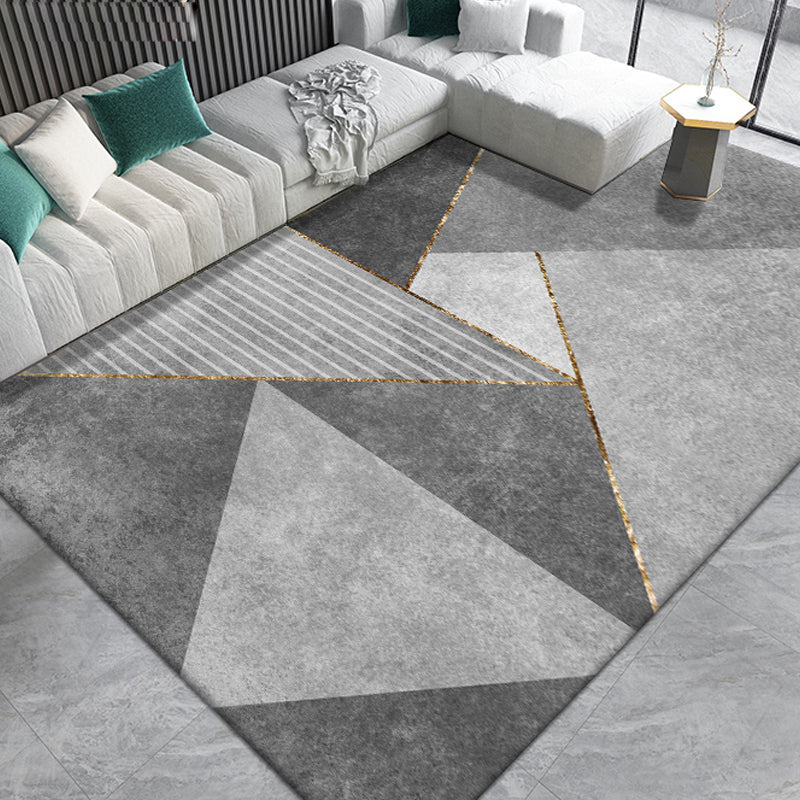 Casual Living Room Rug Multi Color Geometric Print Indoor Rug Polyster Non-Slip Backing Stain-Resistant Area Rug Smoke Gray Clearhalo 'Area Rug' 'Modern' 'Rugs' Rug' 2362583