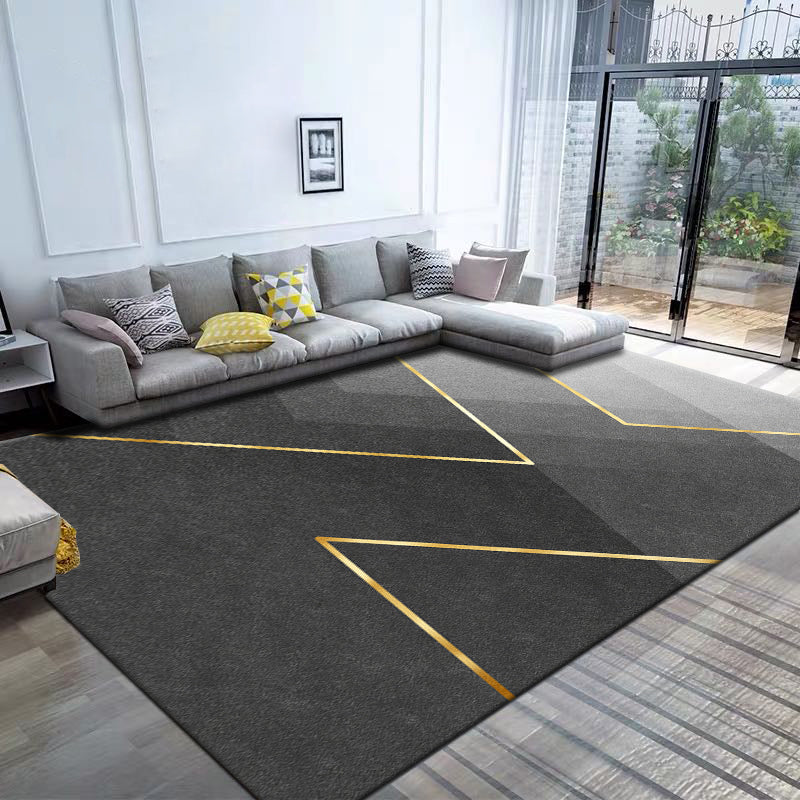 Casual Living Room Rug Multi Color Geometric Print Indoor Rug Polyster Non-Slip Backing Stain-Resistant Area Rug Black Clearhalo 'Area Rug' 'Modern' 'Rugs' Rug' 2362587