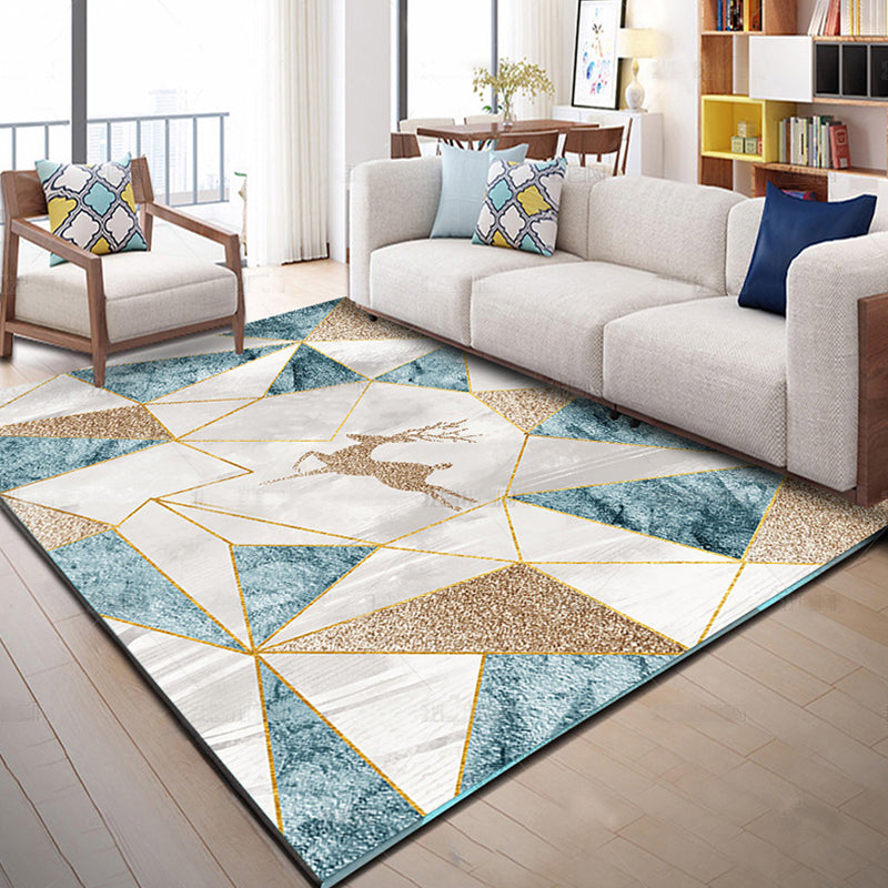 Scandinavian Decoration Rug Multi Color Geometric Print Area Carpet Synthetics Non-Slip Pet Friendly Indoor Rug Gray Blue Clearhalo 'Area Rug' 'Modern' 'Rugs' Rug' 2362622