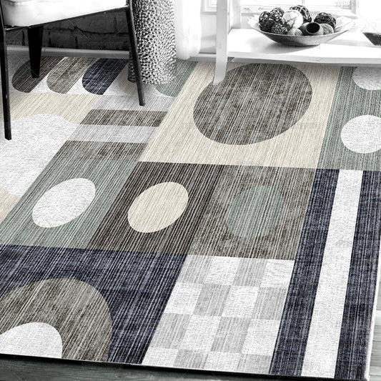 Scandinavian Decoration Rug Multi Color Geometric Print Area Carpet Synthetics Non-Slip Pet Friendly Indoor Rug Gray-Khaki Clearhalo 'Area Rug' 'Modern' 'Rugs' Rug' 2362628