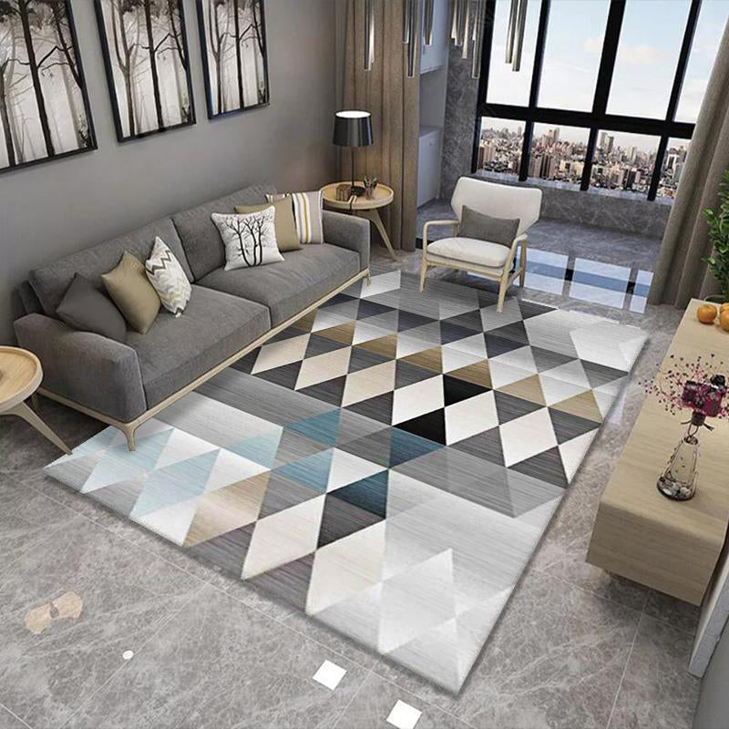 Nordic Geometric Rug Multi Color Polypropylene Area Carpet Non-Slip Backing Pet Friendly Area Rug for Decoration Light Brown Clearhalo 'Area Rug' 'Modern' 'Rugs' Rug' 2362637