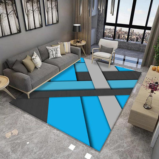 Nordic Geometric Rug Multi Color Polypropylene Area Carpet Non-Slip Backing Pet Friendly Area Rug for Decoration Blue Clearhalo 'Area Rug' 'Modern' 'Rugs' Rug' 2362639