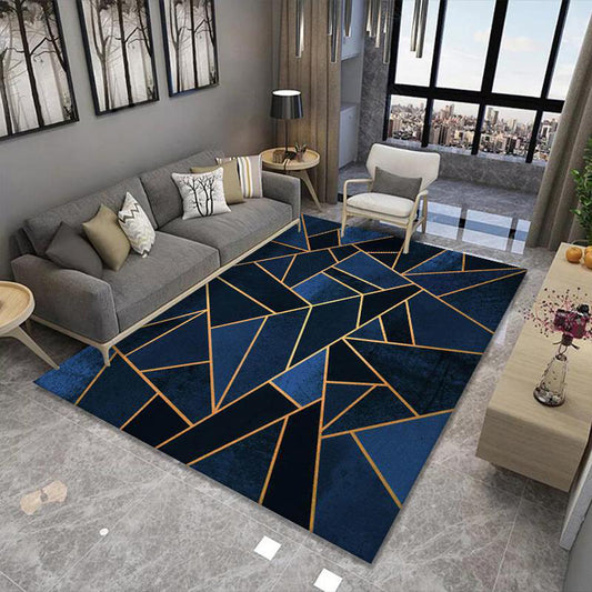 Nordic Geometric Rug Multi Color Polypropylene Area Carpet Non-Slip Backing Pet Friendly Area Rug for Decoration Navy Clearhalo 'Area Rug' 'Modern' 'Rugs' Rug' 2362640