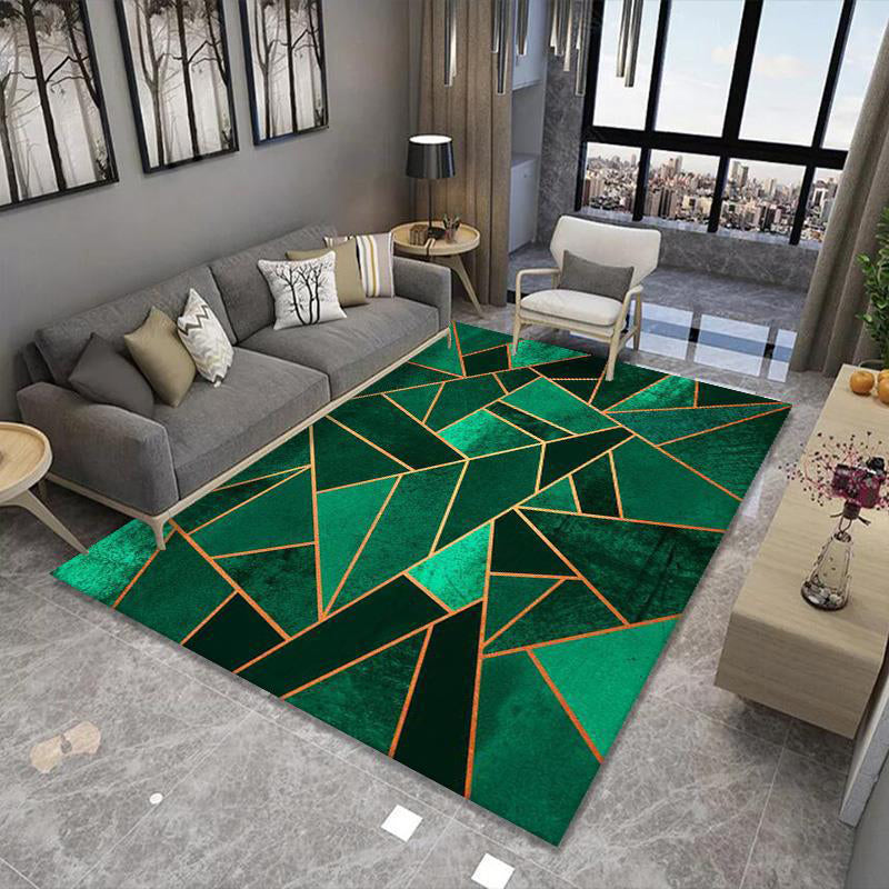 Nordic Geometric Rug Multi Color Polypropylene Area Carpet Non-Slip Backing Pet Friendly Area Rug for Decoration Green Clearhalo 'Area Rug' 'Modern' 'Rugs' Rug' 2362641