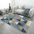 Scandinavian Living Room Rug Multi Color Geometric Print Indoor Rug Polyster Non-Slip Backing Pet Friendly Area Carpet Blue-Green Clearhalo 'Area Rug' 'Modern' 'Rugs' Rug' 2362653