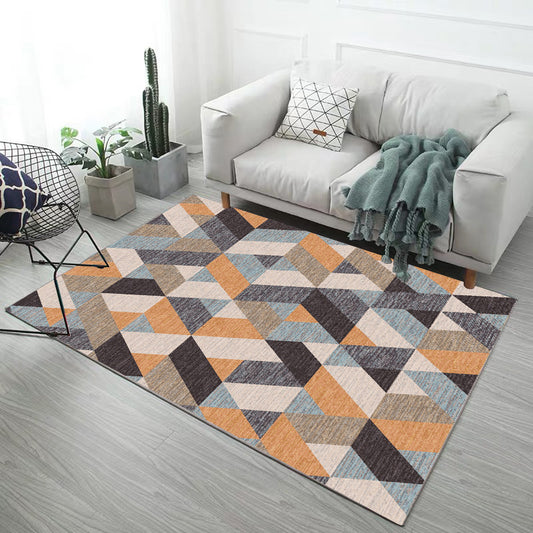 Scandinavian Living Room Rug Multi Color Geometric Print Indoor Rug Polyster Non-Slip Backing Pet Friendly Area Carpet Yellow-Red Clearhalo 'Area Rug' 'Modern' 'Rugs' Rug' 2362654