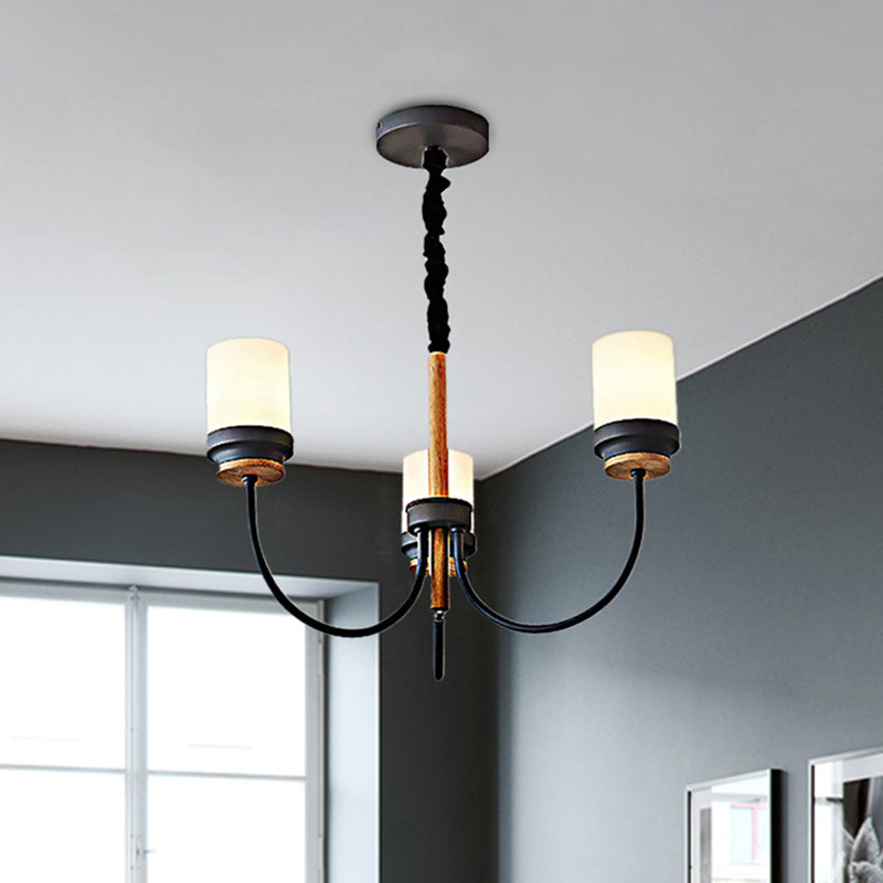 Art Deco Tapered Shade Hanging Lamp Metal 3 Lights Hanging Chandelier for Bedroom Clearhalo 'Ceiling Lights' 'Chandeliers' Lighting' options 236328